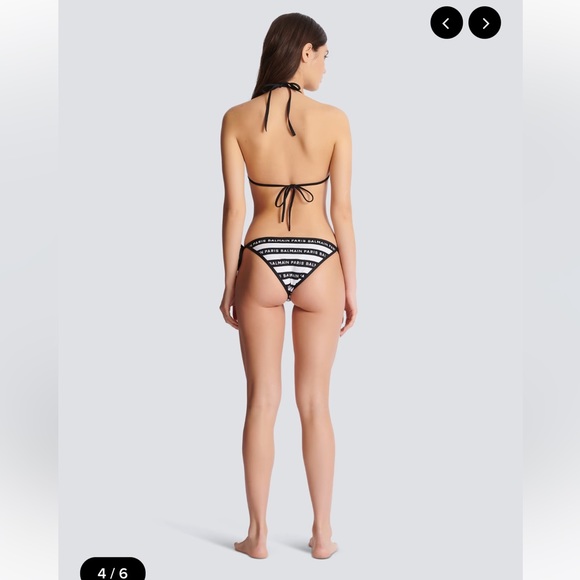 BALMAIN***Black + White Logo Striped String Bikini Set**XS, Sm., Large***$570 - Picture 11 of 13